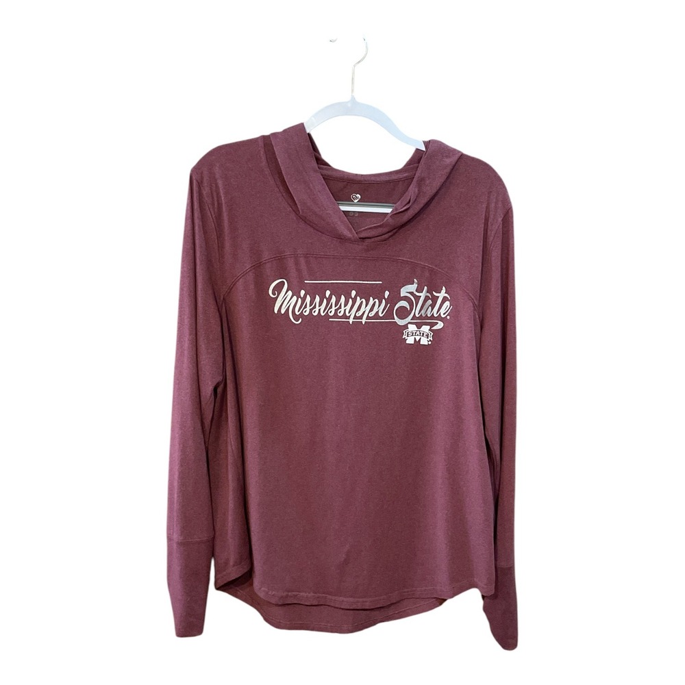 Colosseum Mississippi State Bulldogs Womens Maroon Heathered Lightweight Hoodie